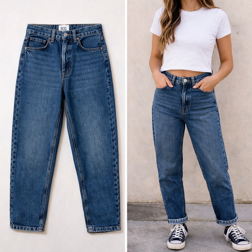 BDG Urban Outfitters Mom High Rise Jeans Blue 25 Vintage Straight Leg Casual NWT